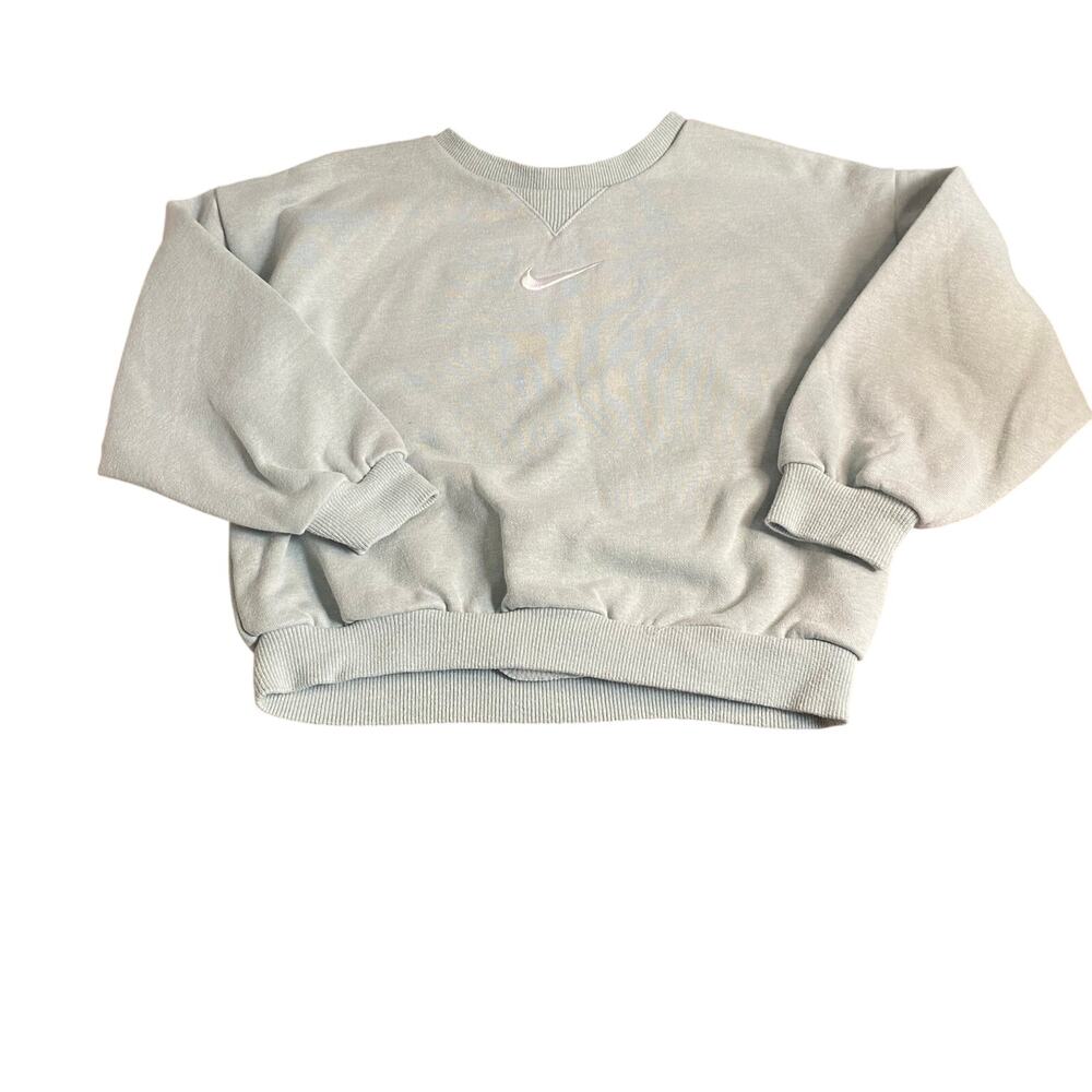 Nike light green embroidered‎ swoosh crew pullover sweatshirt SIZE 6/7